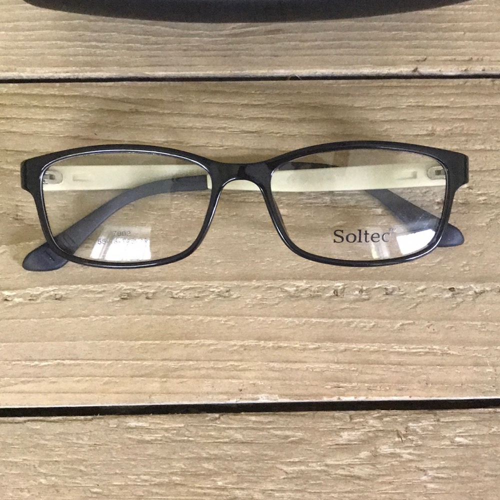 Soltec Black Rectangular Eyeglass Frames W/ Case - image 5